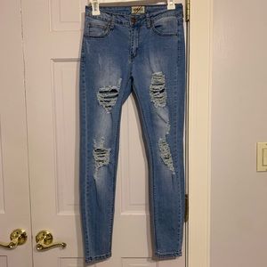 Size 1 high waisted ripped skinny jeans